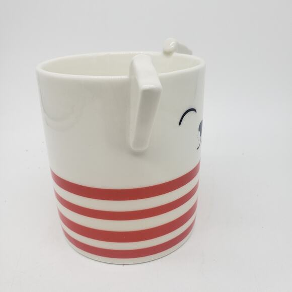 Parker Lane Figural Red Stripe Dog Coffee Cup Mug w/ Ears & Tail ~ 16 Oz ~ NEW - Picture 5 of 7